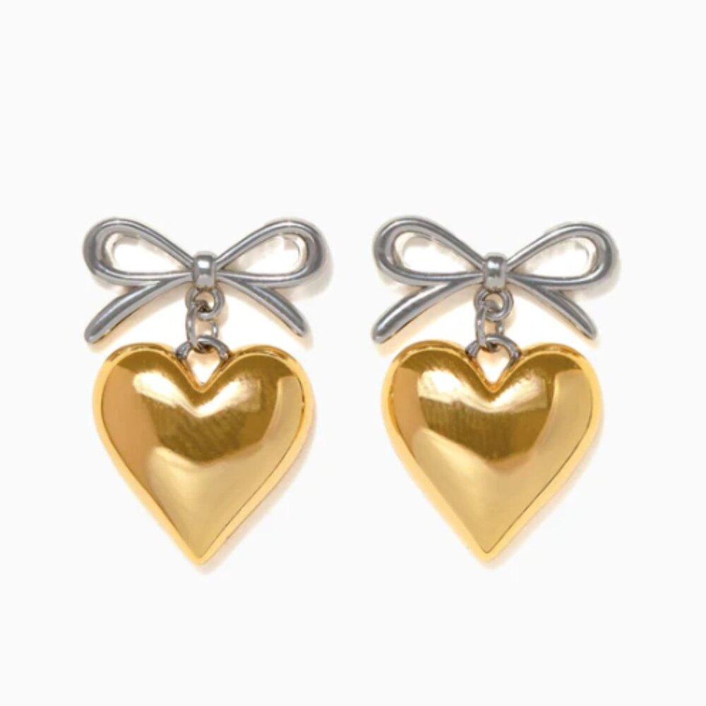 Girls Crew 💛 Take My Heart Two Tone Dangle Earrings